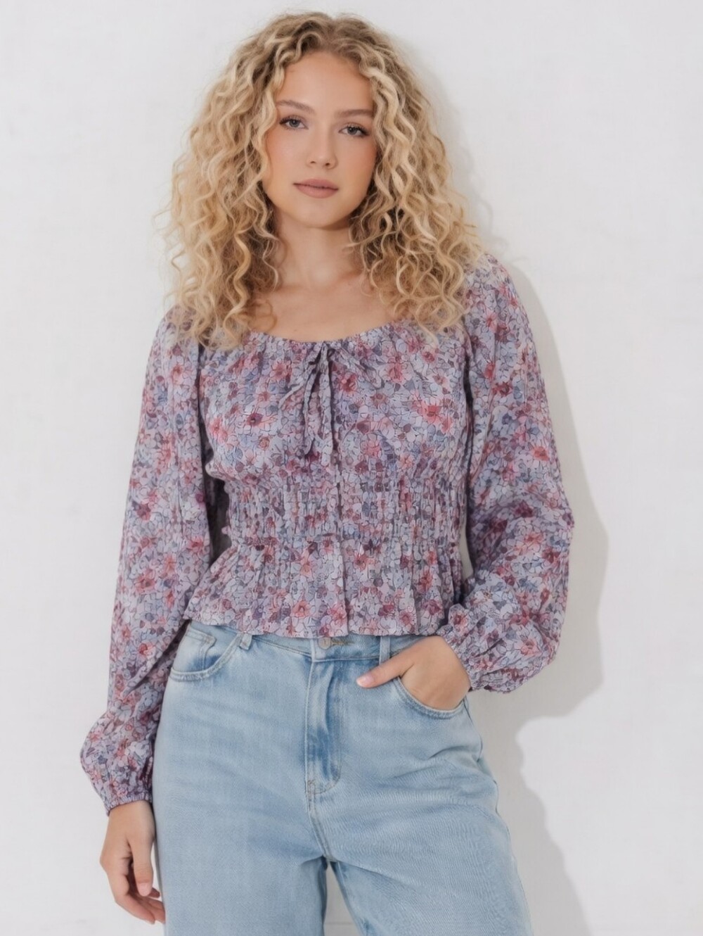 100% Cotton Off-Shoulder Peplum Top
